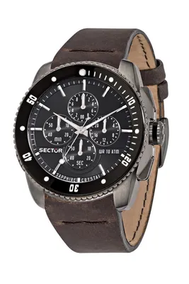 Obrázek produktu pro Pánské quartzové hodinky Sector s chronografem a koženým řemínkem R3271903002