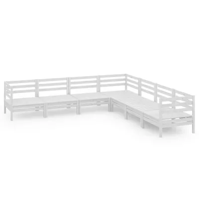 Produktbild von vidaXL 7-tlg. Garten-Lounge-Set Massivholz Kiefer Weiß