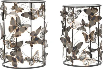 Produktbild von Mauro Ferretti Beistelltisch-Set Farfalle 2-teilig Multicolor 41.3x55 35x50.3 cm