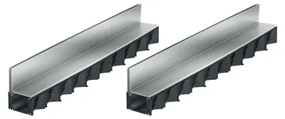 Produktbild von 2x1m ACO Hexaline 2.0 Entwässerungsrinne mit Schlitzaufsatz Stahl verzinkt Bodenrinne Terrassenrinne