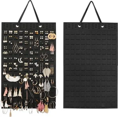Image de Porte-bijoux pour colliers et boucles d'oreilles - Organiseur 57 x 35 cm - Noir - Sieradenopberg