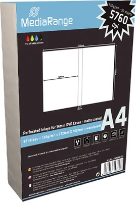 Produktbild von MediaRange MRINK121, Tintenstrahldrucker, A4 (210x297 mm), Matte, 50 Blätter, 130 g/m², Weiß