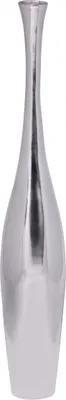 Produktbild von WOHNLING Deko Vase groß BOTTLE S Aluminium modern mit 1 Öffnung in Silber Hohe Alu Blumenvase handgefertigt Große Dekovase für Blumen