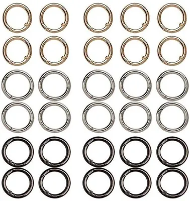 Obrázok produktu pre Kruhové háčiky na nechty – 30 ks – zlaté/strieborné/čierne – 20 mm – ideálne na ručné práce