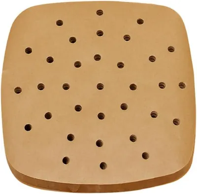 Produktbild von Backpapier geperforeert, antihaftbeschichtet, 18,5 x 18,5 cm, 100 Stück, für Airfryer