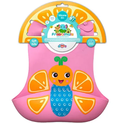 Produktbild von Frootimals Babylatz OrangieFly pink Silikon