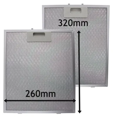 Metall-Fettfilter 2er-Pack 320x260 mm für Dunstabzugshauben
