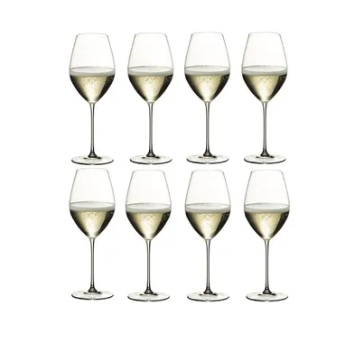 Immagine prodotto di Riedel Vorteilsset 8 Gläser RIEDEL VERITAS KAUF 8 ZAHL 6 CHAMPAGNEGläserS 7449/28 und 1 x Riedel Microfaser Poliertuch und 4 EKM Living Trinkhalme aus Edelstahl