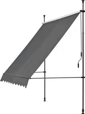Zdjęcie produktu dla In And OutdoorMatch Markiza zaciskowa Brianne - Wysuwana ręcznie - Szara - 350x120 cm - Markiza z opuszczanym ramieniem - Stal i tkanina - Ochrona UV - Wodoodporna