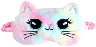 Produktbild von Kuscheltier-Übernachtungsschutz, weiches Kätzchen Schlafmaske, buntfarbenes Reiseaccessoire für Kinder