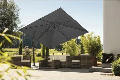 Zdjęcie produktu dla Parasol Rhodos Twist 300x300/8 kwadratowy, ok. 300 x 300 cm, kolor: antracytowy