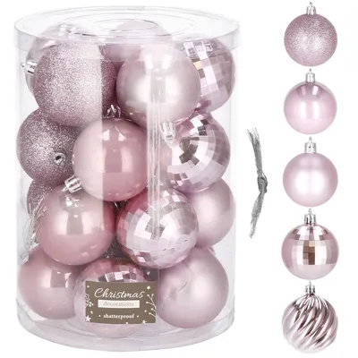 Produktbild von Weihnachtskugeln Christbaumkugel Weihnachten 20 Stück bis 4 cm - Rosa
