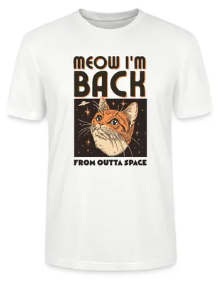 Produktbild von Spreadshirt Lustiges Weltraum Katzen Motiv Uni Bio T-Shirt, S, Weiß