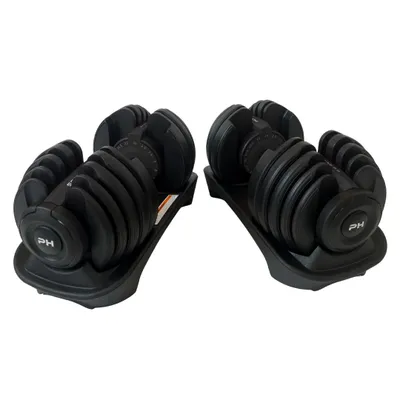 Immagine prodotto di PH Fitness Premium Manubrio regolabile 24 kg Nero – Manubrio 15 in 1 con meccanismo girevole, regolazione rapida 2,5–24 kg, palestra domestica e allenamento della forza