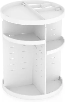 Produktbild von Rotationsfass für Kosmetik und Schmuck - 360-Grad-Drehfass in Weiß - 30 x 23 cm Schminktisch