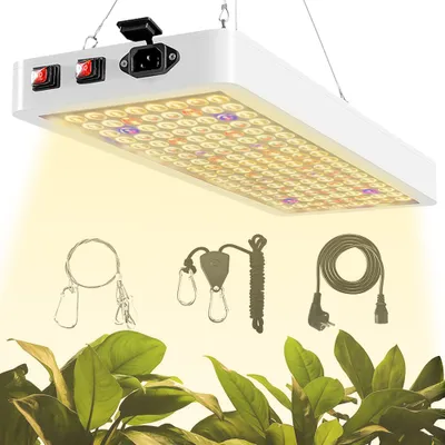 Produktbild von 100W 288 LED Pflanzenlampe Vollspektrum 2500lm Pflanzenlicht mit VEG & BLOOM Doppelschalter Grow Lampe Zimmerpflanzen Wachstumslampe
