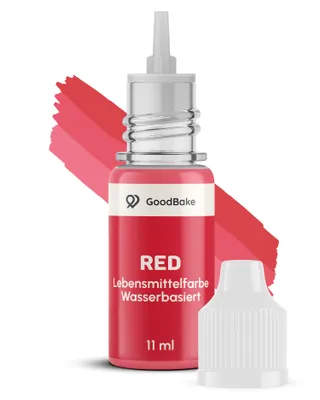 GoodBake Lebensmittelfarbe Rot, wasserbasiert, flüssig, 11 ml