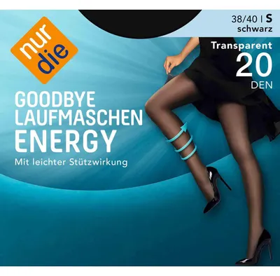 Produktbild von NUR DIE Strumpfhose Goodbye Laufmaschen Energy 20 DEN - schwarz - 44-48