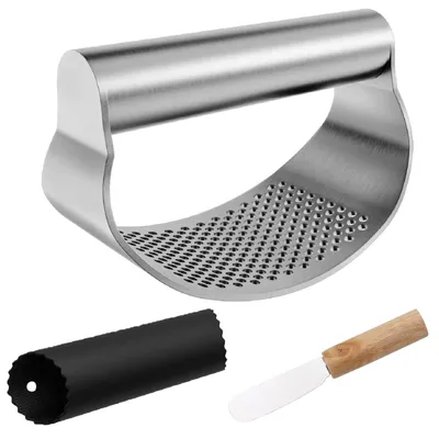 Knoflookpresse aus Edelstahl, ergonomisch, spülmaschinengeeignet