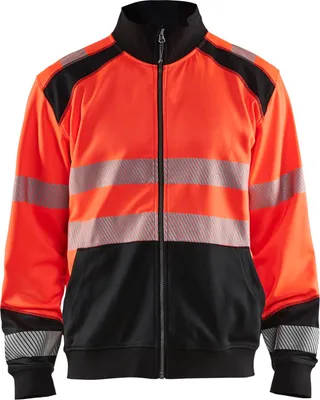 Produktbild von Blakläder High Vis Sweatshirt mit Reißverschluss 3558 2528 in zwei Farben, Farbe:high vis rot/schwarz, Größe:3XL