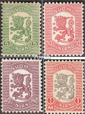 Produktbild von Briefmarken Finnland 1918 Mi 95,96,98,101 gestempelt Freimarken Waasa