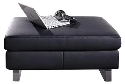 Produktbild von home24 Hocker - Kunstleder Schwarz