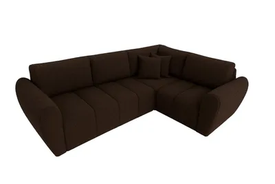 Produktbild von Sofello Ecksofa Lusso rechtsseitig mit Schlaffunktion & Bettkasten 240x180 cm – Modernes Bouclé-Sofa in Braun, Schlafsofa mit Stauraum