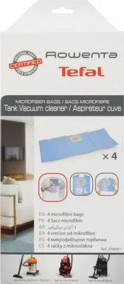 Image de Lot de 4 sacs microfibre pour aspirateur cuve - Rowenta - ZR8001 -