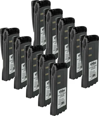 Produktbild von vhbw 10x Akku kompatibel mit Motorola GP280, GP328, GP240, ATS2500, GP1280, GP140, GP320 Funkgerät, Walkie Talkie (1500 mAh, 7,2 V, NiMH) + Gürtelclip