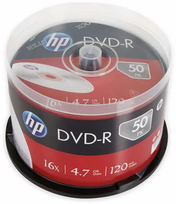 Immagine prodotto di HP DVD-R non stampabili DME00025-3, 69316 4,7GB 16x fuso 50-pack
