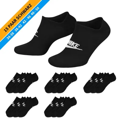Produktbild von NIKE Socken - Farbe: 15 Paar Schwarz Sneaker Socken - Größe: 38-42