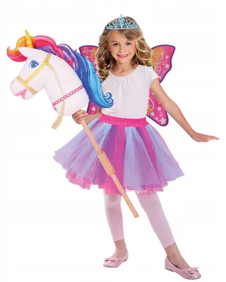 Obrázok produktu pre Amscan Kostým Barbie Dúhový Jednorožec Detský Karnevalový