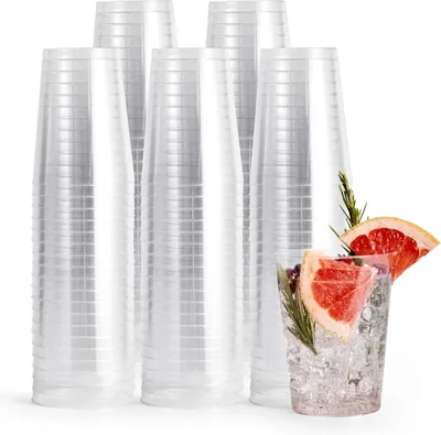Productafbeelding van Harde Plastic Bekers - Set van 50 - 285ml - 10oz - Herbruikbaar Cocktailglazen voor Verjaardagen - Bruiloften - Doopfeesten - Kerstmis