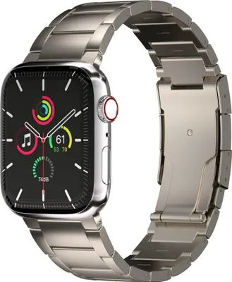 Produktbild von Accezz Mattes Titanstahlarmband für das Watch Series 1 t/m 9 / SE (38/40/41 mm) | Series 10 / 11 (42 mm) - Titanium