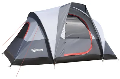 Immagine prodotto di Tenda da campeggio per 2-3 persone – Tenda pieghevole per attività all'aperto – Spaziosa e leggera – Grigia