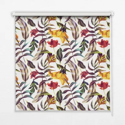 Produktbild von Seitenzug-Rollo Fensterrollo Jalousie - Thermo-Rollo Verdunkelungsrollo - 110x240 cm - Farbige Blumen