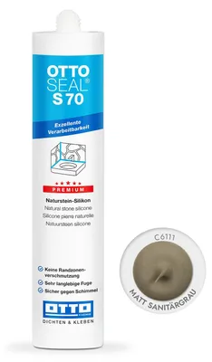 Produktbild von Ottoseal S70 Premium-Naturstein-Silikon 310ml Farbe: Matt-sanitärgrau C6111