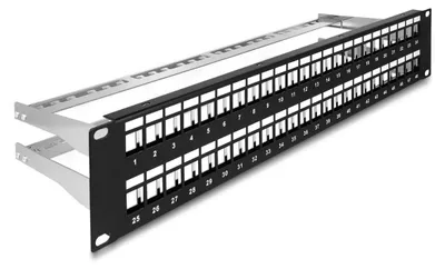 Productafbeelding van Delock - Patchpaneel (blindplaat) - Zwart - 2U - 48,3 cm (19") - 48 poorten