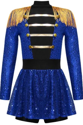 Produktbild von Glitzerndes Zirkusdirektorin Kostüm für Mädchen Gr. 134-140 Cm – Langarm Pailletten-Body | Perfekt für Halloween, Karneval & Motto-Partys