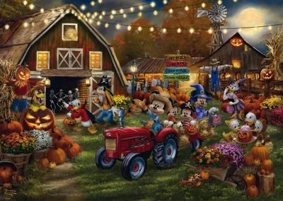 Productafbeelding van Thomas Kinkade Studios: Disney - Mickey & Minnie Pompoenfestival (1000 stukjes)