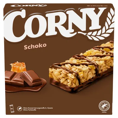 Produktbild von Corny Schoko Riegel Mandeln Erdnüssen und Bienenhonig 150g 5er Pack