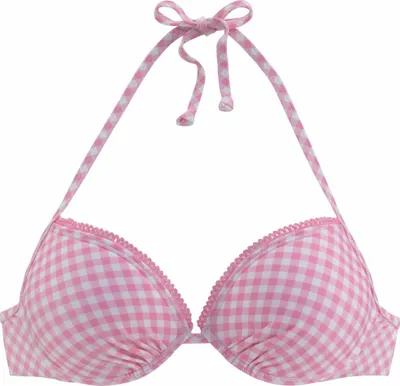 Produktbild von Buffalo Push-Up-Bikini-Top Karo rosa-kariert Größe 38 Cup B
