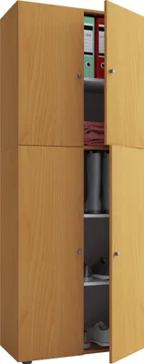 Image de Armoire en bois | Armoire avec 5 compartiments et portes tournantes | Dimensions env. B. 70 x H. 184 x D. 40 cm – Lona