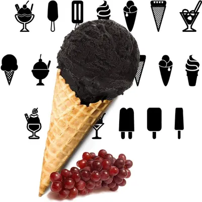 Produktbild von Weintraube Schwarzes Low Carb Eispulver Vegan Zucker-, laktosefrei 1 kg
