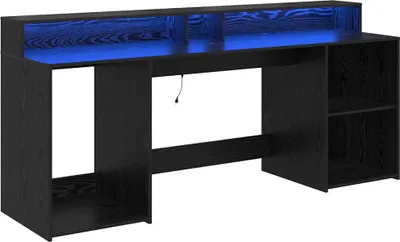 Produktbild von vidaXL Schreibtisch Schwarze Eiche 200 x 55 x 91 cm Holzwerkstoff