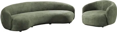 Produktbild von HOME DELUXE Lounge Set CASARA - Dunkelgrün I Sofa, Sessel, Bequem, Moderne, Schlaffunktion, Ecksofa, Schwebendes Design, Stilvoll, Modern, Edel, Premium, Hochwertig, Tiefe Sitzfläche, Stabile Unterkonstruktion