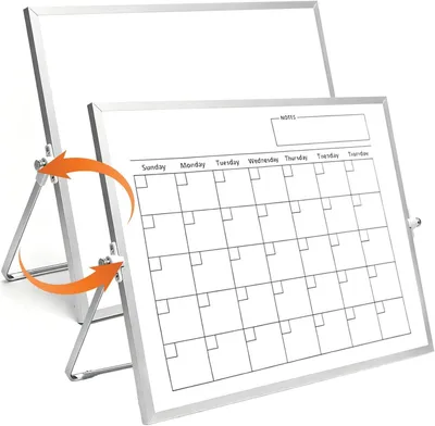 Produktbild von Whiteboard 30 x 40 cm, doppelseitig, mit Ständer, Monatsplaner, für Büro
