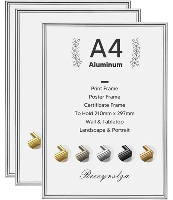 Obrázok produktu pre Sada 3 hliníkových rámov formátu A4 určených na certifikáty