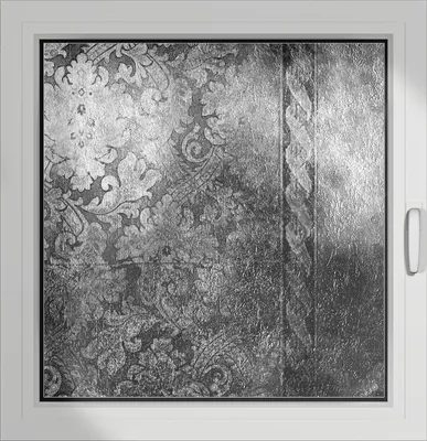 Produktbild von Wallario Lichtschutzbild, Dekorativer Sichtschutz Sonnenschutz 96 x 93 cm mit Motiv: Schnörkelmuster in grau - Verdunklung ohne Bohren