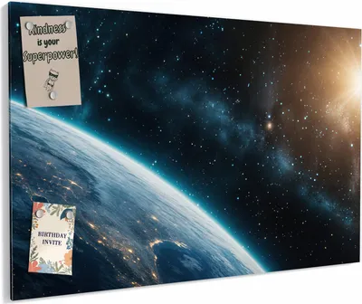 Produktbild von Magnettafel 60x40cm magnetisch & beschreibbar Metall-Board - Planet im Universum
